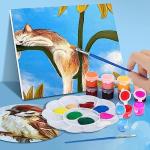 280 Pcs Washable Acrylic Paint for Kids Arts and Crafts, 20 Gouache Watercolor Paint Sets of 12 Colors for Party Classroom Painting Supplies, 20 Flat and 20 Pointed Brushes