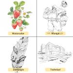 XWT 12+1 Fineliner Drawing Art Pens, Black Waterproof Pigment Ink Set for Artists, Sketching, Manga, Watercolor, Calligraphy, and Detail Outlining Archival Quality Inking Markers