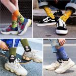 WeciBor Men's Colorful Funny Famous Art Cotton Crew Socks, 12 Pack Multicolor Oil Painting, Size 10-13