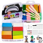CiaraQ Polymer Clay Starter kit, Oven Bake Modeling Clay with Sculpting Tools, 50 Colors, 0.88oz/Block, 3.46 lbs