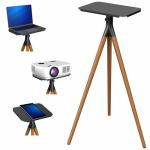VIVO Easel Studio Projector Stand with Full Tray Articulation, Tripod Base, Dark Walnut, STAND-VP02D