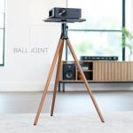 VIVO Easel Studio Projector Stand with Full Tray Articulation, Tripod Base, Dark Walnut, STAND-VP02D
