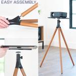 VIVO Easel Studio Projector Stand with Full Tray Articulation, Tripod Base, Dark Walnut, STAND-VP02D