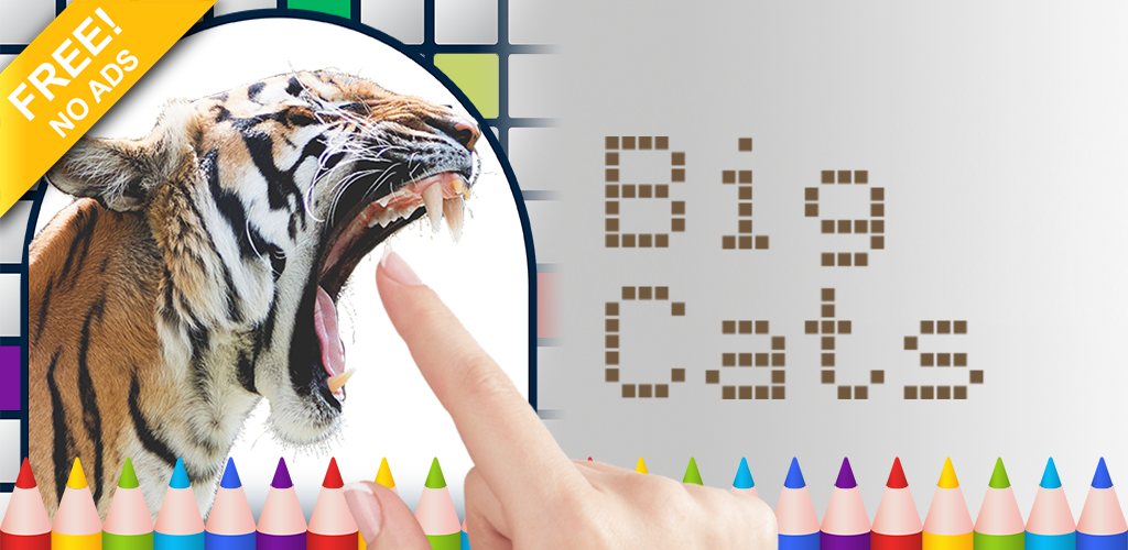 Big Cats Pixel Art Color by Number Game - FREE No Ads Pixel Art Puzzle - Coloring Book Pages - Happy, Creative & Relaxing - Paint & Crayon Palette - Create Color Art - Share Creations with Friends!