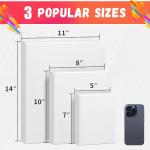 FIXSMITH Stretched Canvas for Painting, 5"x7", 8"x10", 11"x14", Pack of 3, Pre-Primed Canvases Wood Framed, Blank White Painting Canvas Boards for Acrylic, Oil and Gouache Painting