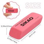 Sikao Pink Erasers 12 Pack Pencil Erasers for Kids, Pink Bevel Eraser Latex Free, Rubber Erasers Bulk, Art Eraser for Drawing, Classroom Essentials for Students Teachers, Office School Supplies