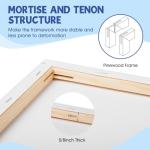 FUMILE Stretched Canvas for Painting, Blank Canvases for Painting Multi 12 Pack 3x5, 5x7, 8x10, 9x12, 11x14, 12x16 (2 of Each), Primed Acid Free Painting Canvas for Beginners & Artists.