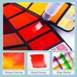 Watercolor Paint set – 42 Assorted Colors with 3 Brushes – Perfect Foldable Watercolor Field Sketch Set for Outdoor Painting –Travel Pocket Watercolor Kit