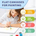 FUMILE Stretched Canvas for Painting, Blank Canvases for Painting Multi 12 Pack 3x5, 5x7, 8x10, 9x12, 11x14, 12x16 (2 of Each), Primed Acid Free Painting Canvas for Beginners & Artists.