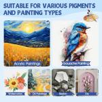 FUMILE Stretched Canvas for Painting, Blank Canvases for Painting Multi 12 Pack 3x5, 5x7, 8x10, 9x12, 11x14, 12x16 (2 of Each), Primed Acid Free Painting Canvas for Beginners & Artists.