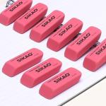 Sikao Pink Erasers 12 Pack Pencil Erasers for Kids, Pink Bevel Eraser Latex Free, Rubber Erasers Bulk, Art Eraser for Drawing, Classroom Essentials for Students Teachers, Office School Supplies