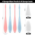 Rvtzx 46pcs Art Blending Stump Sketch Drawing Tools, Double Headed Drawing Art Blender Pencil Sketch Scraper Tools with Sponge Head Washable Sketch Rubbing Sponge for Blending Lightening and Highlight