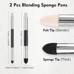 Rvtzx 46pcs Art Blending Stump Sketch Drawing Tools, Double Headed Drawing Art Blender Pencil Sketch Scraper Tools with Sponge Head Washable Sketch Rubbing Sponge for Blending Lightening and Highlight