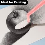 Rvtzx 46pcs Art Blending Stump Sketch Drawing Tools, Double Headed Drawing Art Blender Pencil Sketch Scraper Tools with Sponge Head Washable Sketch Rubbing Sponge for Blending Lightening and Highlight