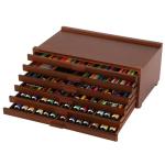 VISWIN 6-Drawer Art Supply Storage Organizer, Beech Wood Artist Storage Box with Removable Dividers, Portable Art Box for Paints, Brushes, Pencils, Pens, Pastels - Walnut
