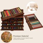VISWIN 6-Drawer Art Supply Storage Organizer, Beech Wood Artist Storage Box with Removable Dividers, Portable Art Box for Paints, Brushes, Pencils, Pens, Pastels - Walnut