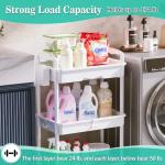 SUNALLY 3 Tier Rolling Cart with Drawer, Bathroom Storage Organizer with 2 Lockable Wheels, Multifunctional Rolling Storage Cart for Bathroom, Kitchen, Office, Craft, Makeup, Baby Essentials, White