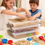 Citylife 3 PCS Plastic Storage Bins with Latching Lids Portable Project Case Clear File Box Stackable Storage Containers for Organizing A4 Paper, Photo, Document, Scrapbook