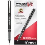 Pilot Precise V5 Rollerball Pens, Extra Fine Point 0.5 mm Black Pens, Black, Pack of 12 - Ideal for School, Journaling & Office Writing