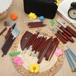 42 Pcs Pottery Tools Pottery Sculpting Tool, Potterys Kit, Clay Sculpting Tools, Ceramics Tool Set with Carrying Case Bag and Apron, for Potterys Wheel, DIY Arts and Crafts