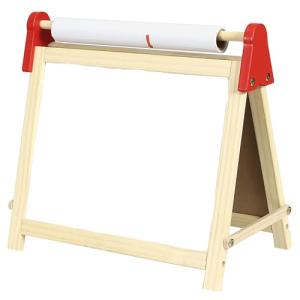 Easy Playhouse Wooden Table Top Easel for Children. Double Sided, White Board and Chalk Board. Chalk, Eraser, Markers, Alphabet, Stickers and Paper Roll. Age 3+
