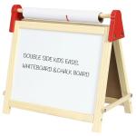 Easy Playhouse Wooden Table Top Easel for Children. Double Sided, White Board and Chalk Board. Chalk, Eraser, Markers, Alphabet, Stickers and Paper Roll. Age 3+