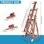 Somime H-Frame Studio Easel, Adjustable Beechwood Artist Painting Easel, Large Floor Easel Stand for Adults and Professional Artists, Holding Canvas up to 78Inches, Walnut