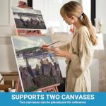 Somime H-Frame Studio Easel, Adjustable Beechwood Artist Painting Easel, Large Floor Easel Stand for Adults and Professional Artists, Holding Canvas up to 78Inches, Walnut