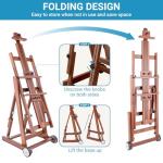 Somime H-Frame Studio Easel, Adjustable Beechwood Artist Painting Easel, Large Floor Easel Stand for Adults and Professional Artists, Holding Canvas up to 78Inches, Walnut