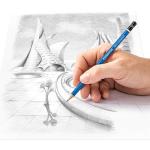 STAEDTLER Mars Lumograph Graphite Artist Pencil Pack, 12 Degrees (8B, 7B, 6B, 5B, 4B, 3B, 2B, B, HB, F, H, 2H), Mars Plastic Eraser, 61 100 P