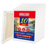 10 Pack 9x12 Stretched Canvas for Painting – 100% Cotton, Triple Primed & Acid-Free for Acrylics, Oils, Gouache & Tempera – Deep 5/8” Profile Artist Canvas for Beginners & Students