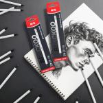 M&G BLACKOO Series 2B Wood-Cased Pencils, 24-Pack Pre-Sharpened with Top Erasers, Bulk Black Pencils for School, Teachers, Writing, Drawing and Sketching (White)