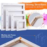 Stretched Canvases for Painting, 8PCS Multi Pack Square Canvas 4×4”, 6×6”, 8×8”, 10×10”(2 of Each), Acid-Free Wood Frame Blank Canvas, Art Canvas Pre Primed for Acrylic, Oil Painting, Tempera.