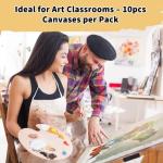 10 Pack 9x12 Stretched Canvas for Painting – 100% Cotton, Triple Primed & Acid-Free for Acrylics, Oils, Gouache & Tempera – Deep 5/8” Profile Artist Canvas for Beginners & Students