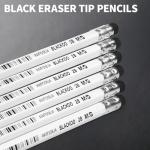 M&G BLACKOO Series 2B Wood-Cased Pencils, 24-Pack Pre-Sharpened with Top Erasers, Bulk Black Pencils for School, Teachers, Writing, Drawing and Sketching (White)