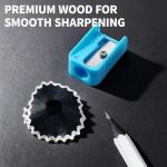 M&G BLACKOO Series 2B Wood-Cased Pencils, 24-Pack Pre-Sharpened with Top Erasers, Bulk Black Pencils for School, Teachers, Writing, Drawing and Sketching (White)