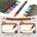 Betem 36 Colors Dual Tip Acrylic Paint Pens Markers, Premium Acrylic Paint Pens for Wood, Canvas, Stone, Rock Painting, Glass, Ceramic Surfaces, DIY Crafts Making Art Supplies