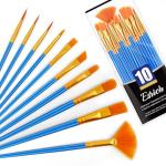 ESRICH 10PCS Paint Brushes,Paint Brush for Acrylic Painting,Acrylic Paint Brush Set for Oil Watercolor,Body Face Rock Canvas, Small Paint Brushes for Kids Adult Drawing