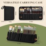 REDSHELL 26pcs Paint Brush Set, Travel Watercolor Acrylic Paint Brushes with Flat, Filbert, Fan, Dagger, Cat Tongue, Round, Palette Knife, Professional Paintbrush Kit for Artist, Oil, Face Painting