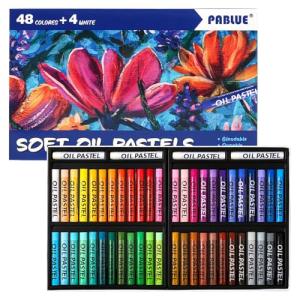PABLUE Oil Pastels 48 Colors, Soft Oil Pastel Crayons for Drawing Blending,Layering, Shading,Art Supplies for Artists, Beginners, Students, Teachers
