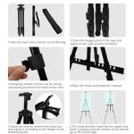 RRFTOK Easel Stand for Sign and Painting - Metal Tripod Adjustable Art Easels for Display Canvases Height from 17 to 66 Inch - Carry Bag for Table-Top/Floor Drawing and Displaying with Black