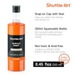 Shuttle Art 12 Colors Acrylic Paint, 250ml/8.45oz Bottles Acrylic Paint Set, Rich Pigments, Bulk Painting Supplies for Artists, Beginners and Kids Painting on Rocks Crafts Canvas Wood