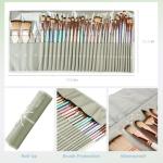Nicpro 30pcs Paint Brush Set, Aesthetic Pastel Paintbrushes with Paint Spatula and Cloth Roll, Craft Paint Brushes for Acrylic Painting Oil Watercolor Gouache, Art Supplies for Artists and Beginners