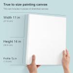 PHOENIX 11x14 Inch 4 Pack Artist Canvas - Stretched Canvases for Painting - 3/4 Inch Profile, 100% Cotton 11 Oz. Gesso Primed White Blank Professional Canvas Oil & Acrylic Paints