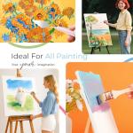 Nicpro 30pcs Paint Brush Set, Aesthetic Pastel Paintbrushes with Paint Spatula and Cloth Roll, Craft Paint Brushes for Acrylic Painting Oil Watercolor Gouache, Art Supplies for Artists and Beginners