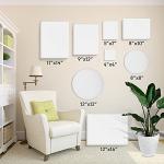 24 Pack Canvases for Painting with 4"x4", 5"x7", 8"x10", 9"x12", 11"x14", 12"x16", Round Canvas with 12"x12", 8"x8", 3 of Each, Painting Canvas for Oil & Acrylic Paint.