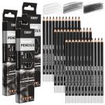 Geyoga 36 Pcs Professional Charcoal Pencils Soft, Medium and Hard for Drawing Charcoal Pencils for Sketching Shading Drawing Blending Portrait (Black,Assorted)