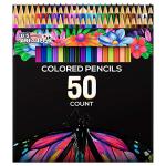 U.S. Art Supply 50 Piece Adult Coloring Book Artist Grade Colored Pencil Set -Vibrant Colors, Smooth Art Drawing, Sketching, Shading, Blending - Fun Activities for Students, Beginners, All Ages