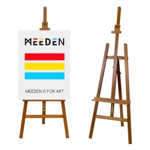 MEEDEN Painting Wooden Art Easel: Solid Beechwood Display Easel Stand Hold Canvas up to 43'' - Adjustable Easel from 57''-76" for Adults Student Studio Gallery - Walnut