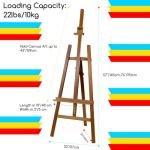 MEEDEN Painting Wooden Art Easel: Solid Beechwood Display Easel Stand Hold Canvas up to 43'' - Adjustable Easel from 57''-76" for Adults Student Studio Gallery - Walnut